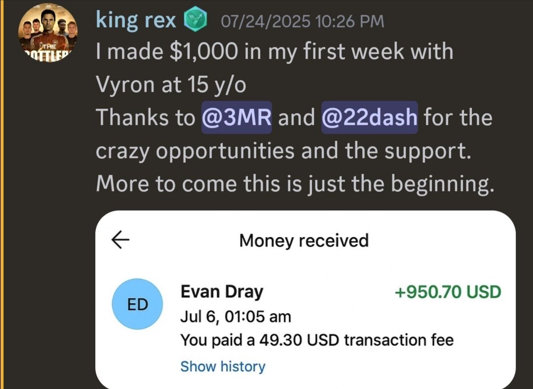 First Week Success - $1,000 earned